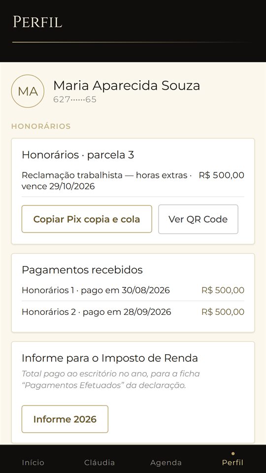 Honorários com Pix copia e cola, pagamentos e informe para o Imposto de Renda